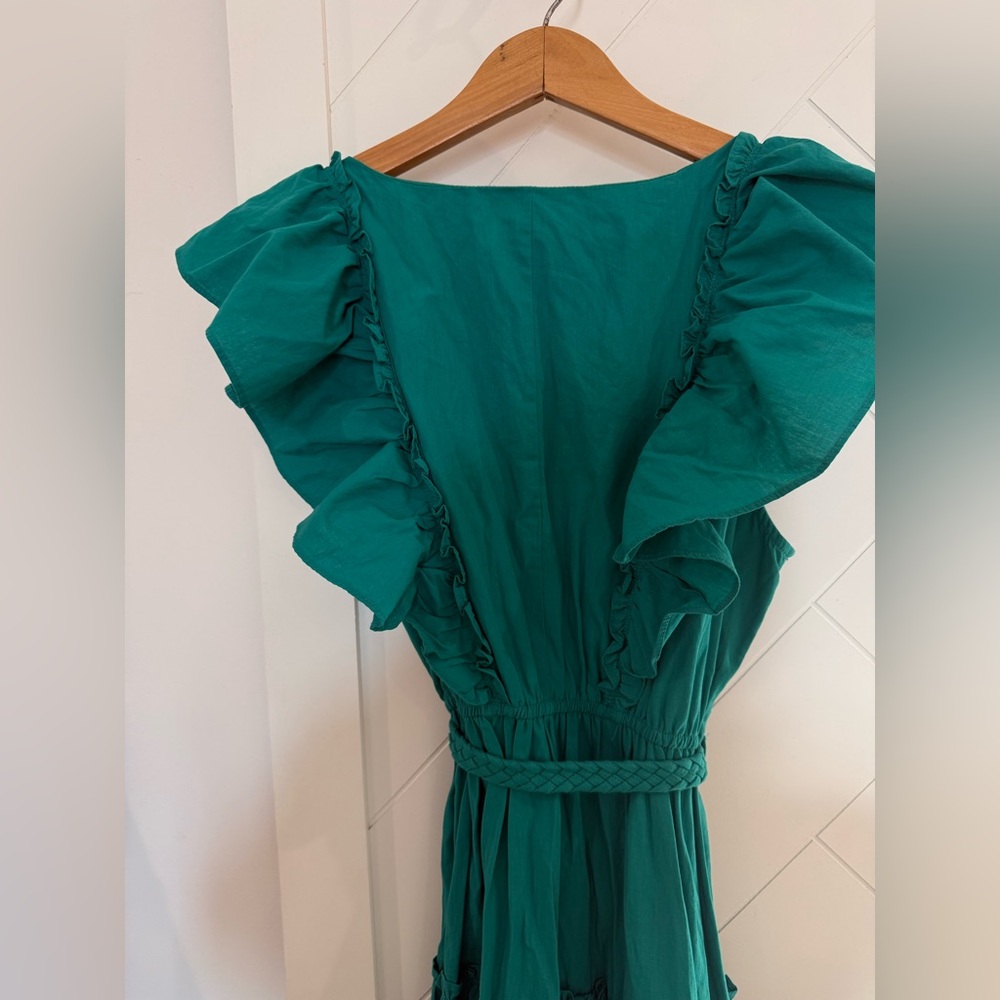 NEW WITH TAGS PINCH Liam sleeveless tiered maxi dress in emerald green Size: L - Picture 11 of 14